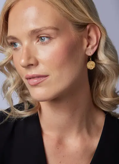 Gold Vermeil Irish 3 Pence Coin Earrings